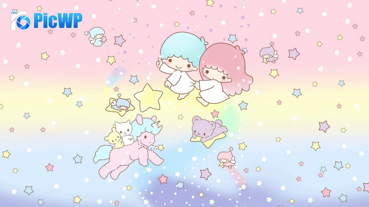 Little Twin Stars Unicorn 4K PC Wallpaper