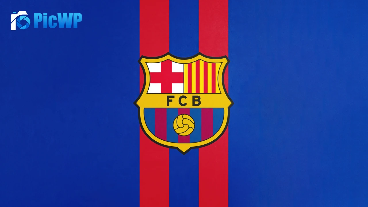 FCB Logo Blue background 4K PC Wallpaper