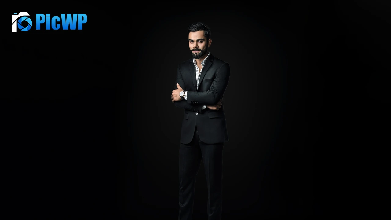 Virat Kohli Black background 4K PC Wallpaper