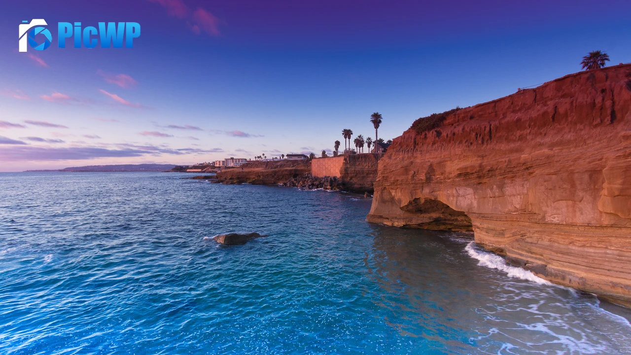 Sunset Cliffs Seascape 4K PC Wallpaper
