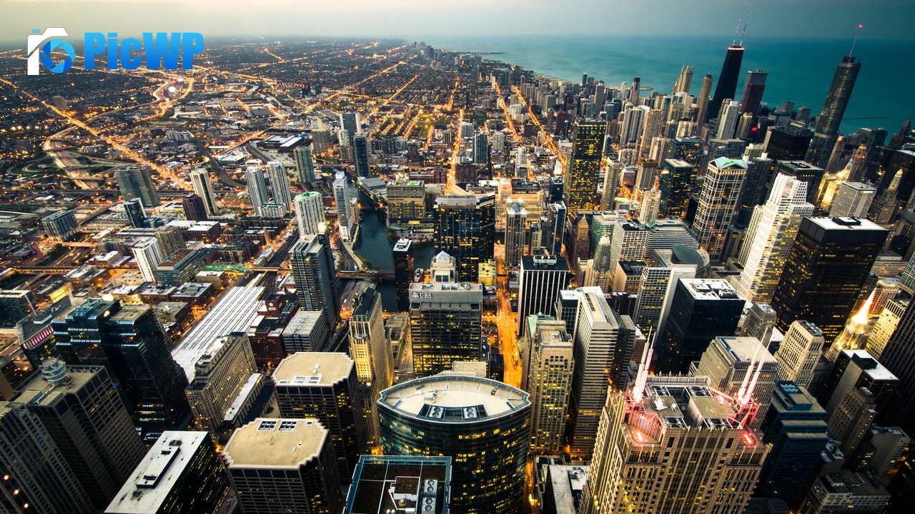 Chicago Aerial view 4K PC Wallpaper