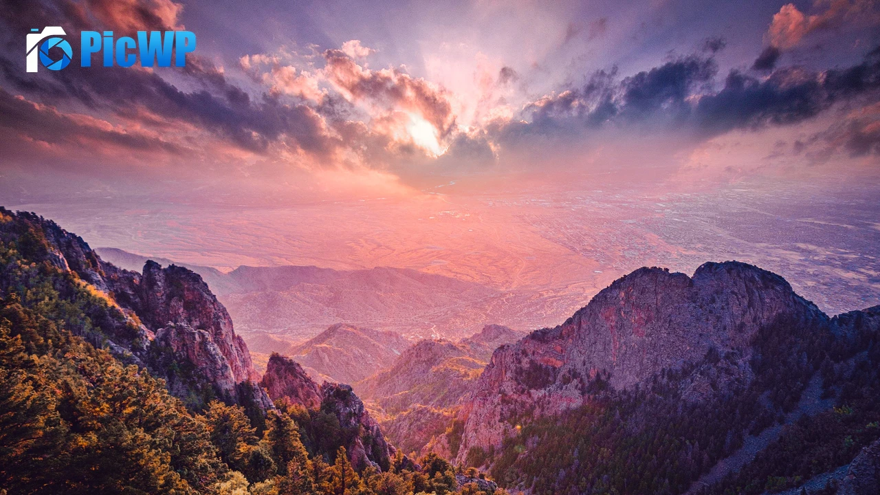 Mountain Peaks Sunset 4K PC Wallpaper