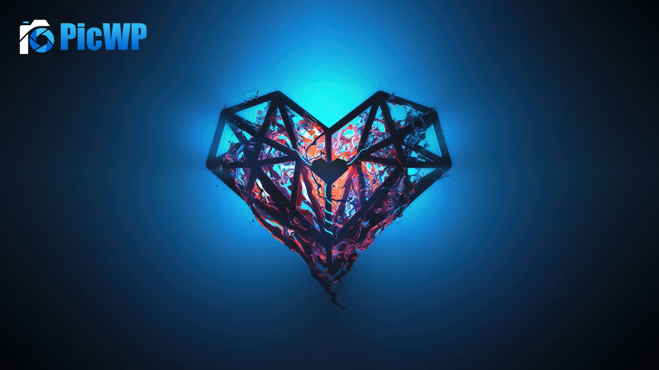 Heart Low poly 4K PC Wallpaper