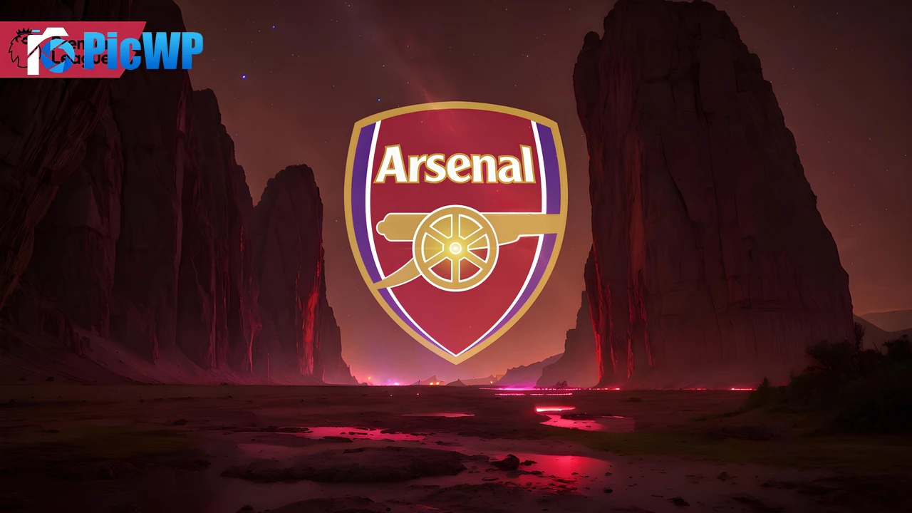 Arsenal FC Neon logo 4K PC Wallpaper