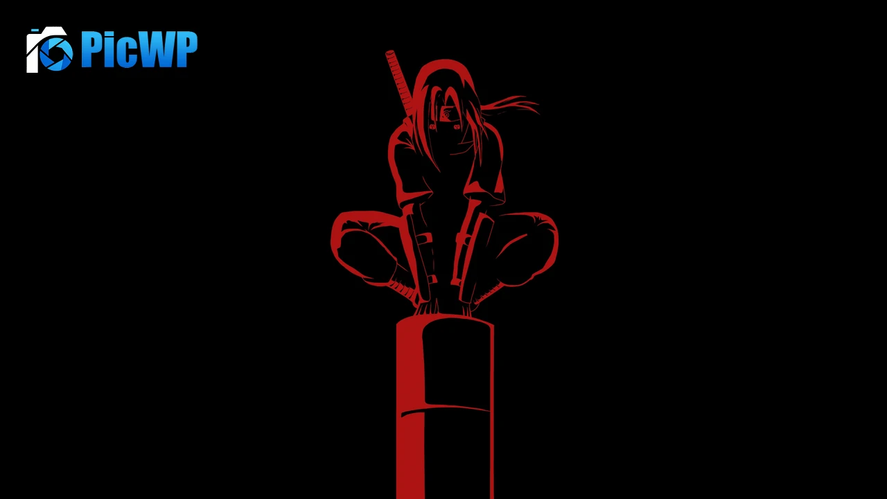 Itachi Uchiha Black background 4K PC Wallpaper