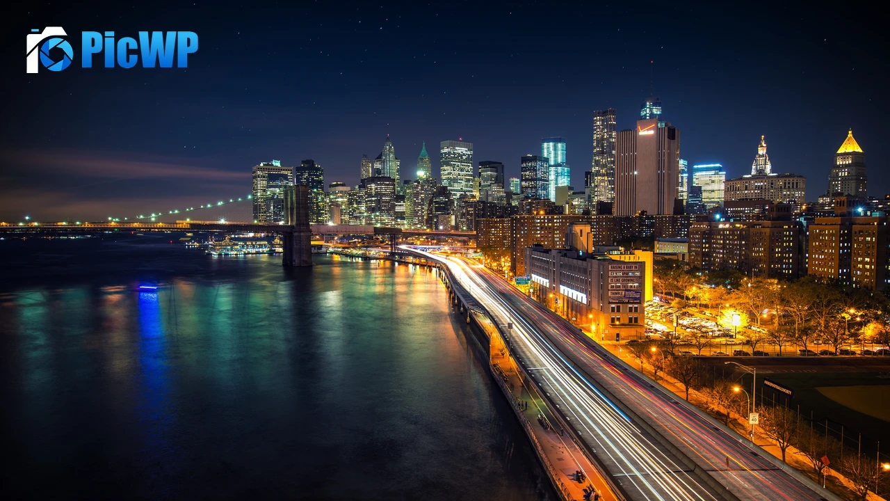 Manhattan Skyline Night City 4K PC Wallpaper