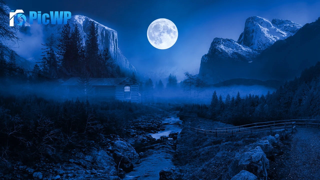 Twilight Moon Night time 4K PC Wallpaper