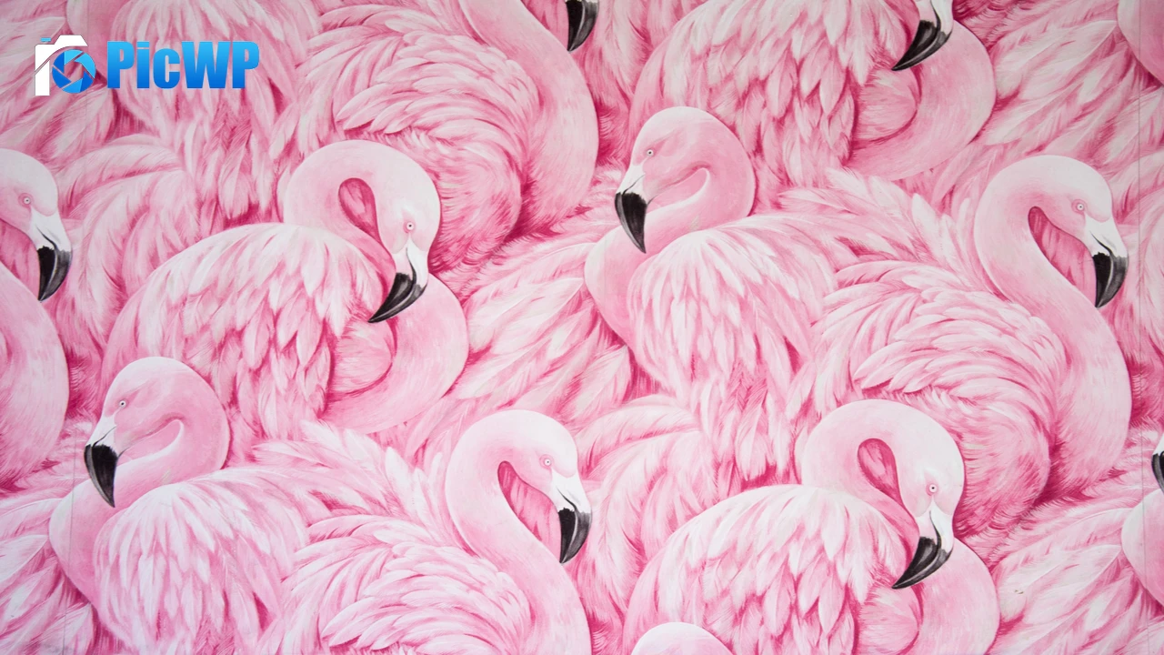 Pink Flamingos Painting 4K PC Wallpaper