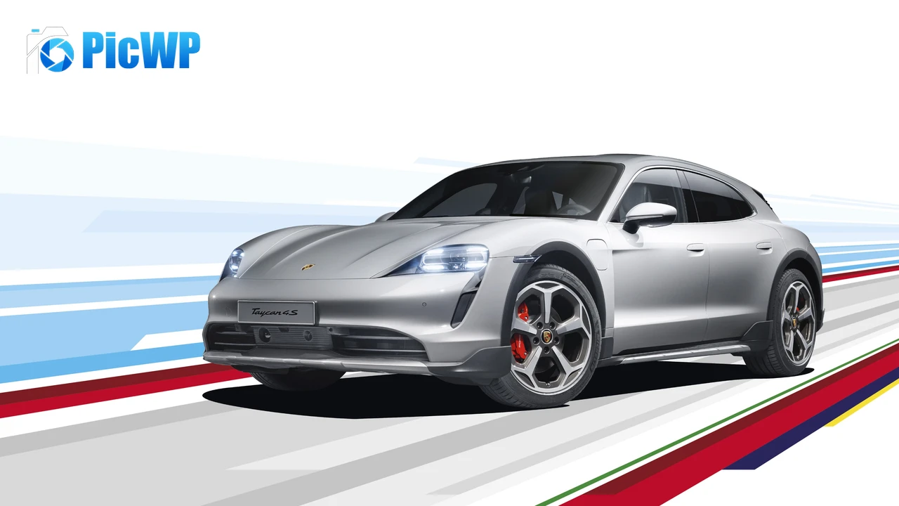 Porsche Taycan 4S Cross Turismo White background 4K PC Wallpaper
