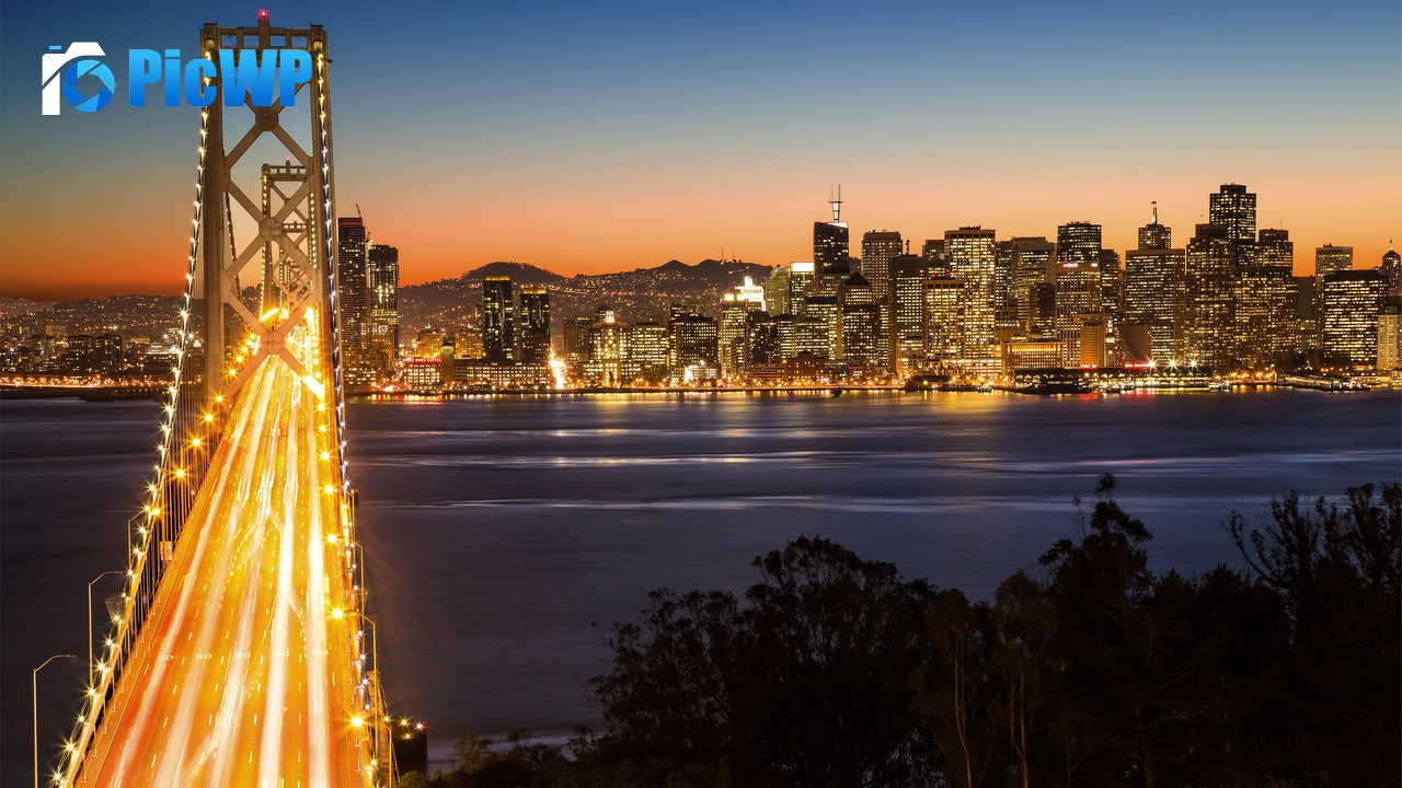 Oakland Bay Bridge Illuminated 4K PC Wallpaper
