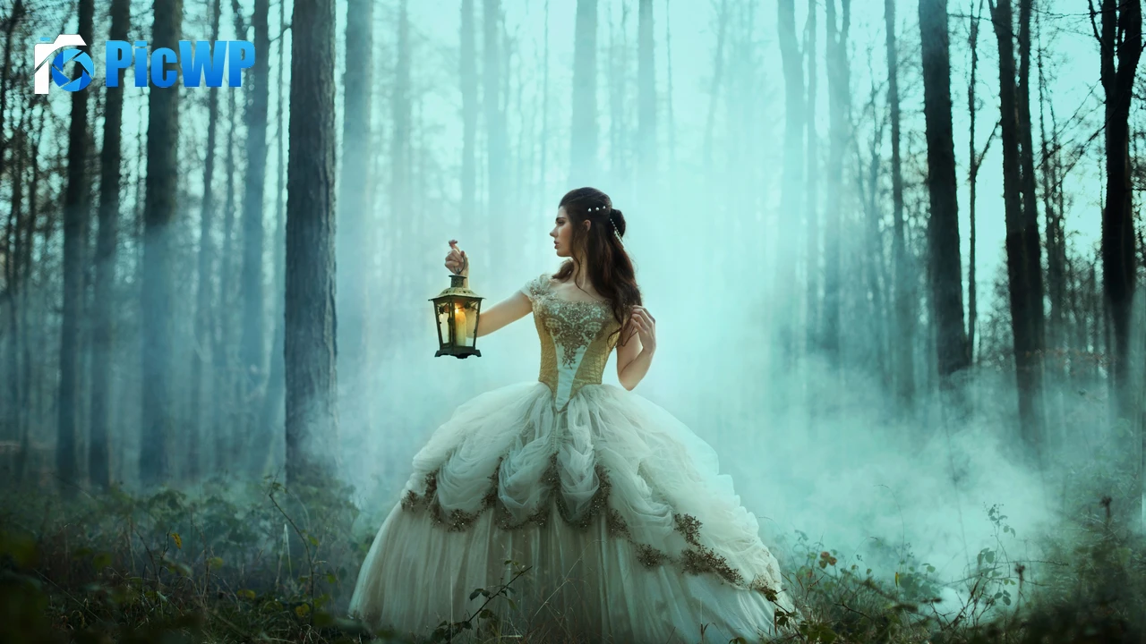 Girl Lamp 4K PC Wallpaper