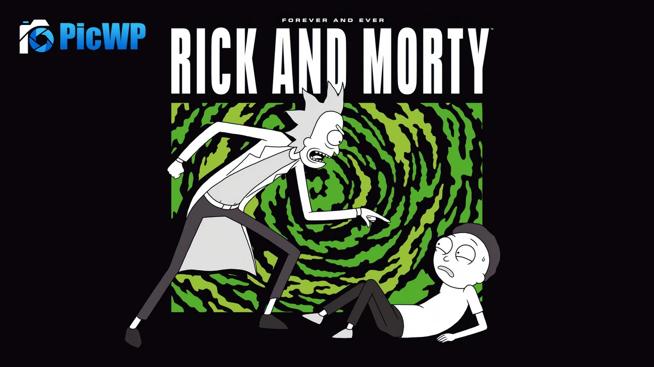 Rick and Morty Black background 4K PC Wallpaper
