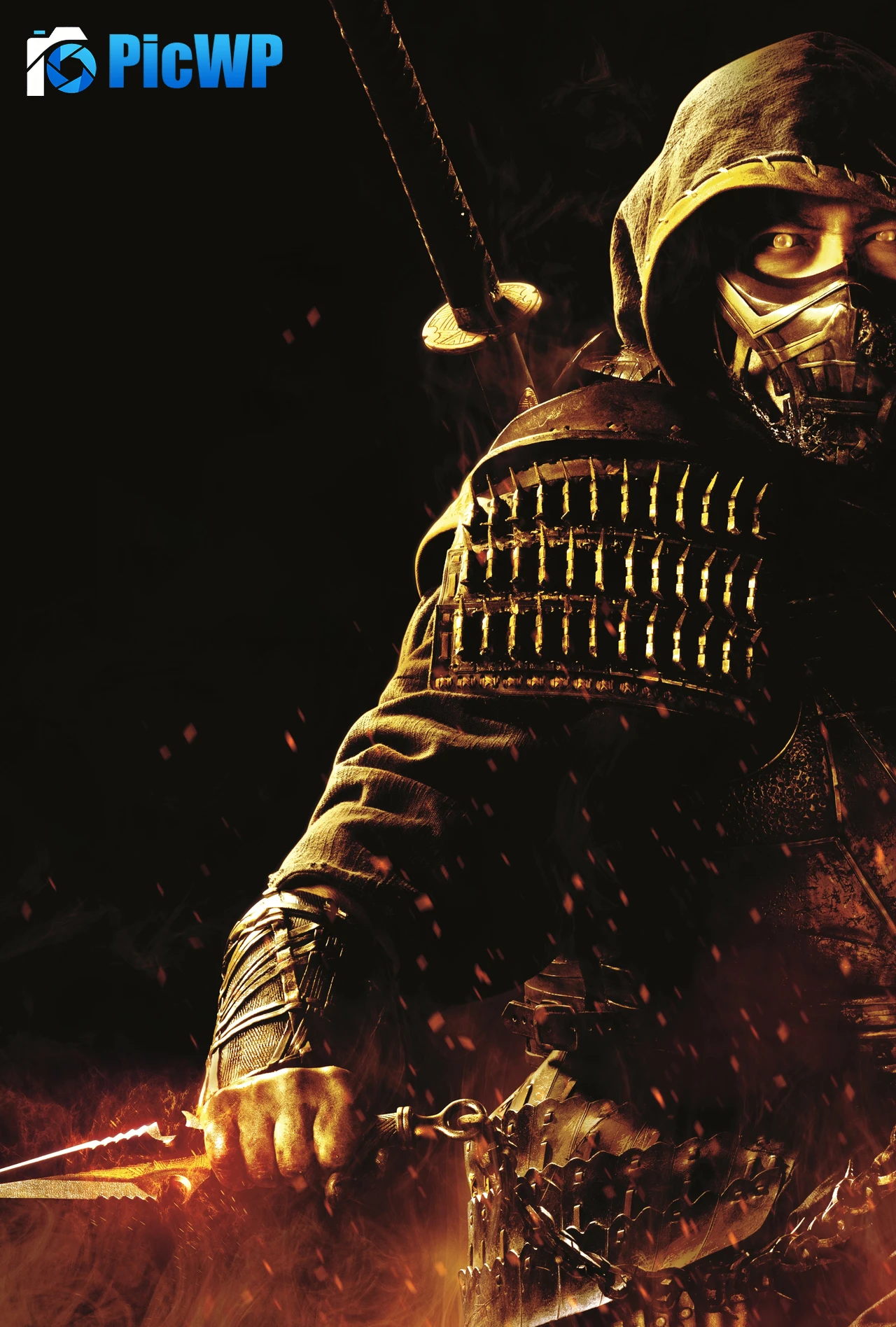 Scorpion Mortal Kombat iPhone 5K Mobile Wallpaper