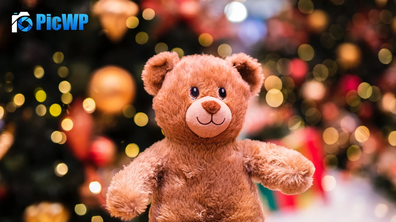 Teddy bear Cute Christmas 4K PC Wallpaper