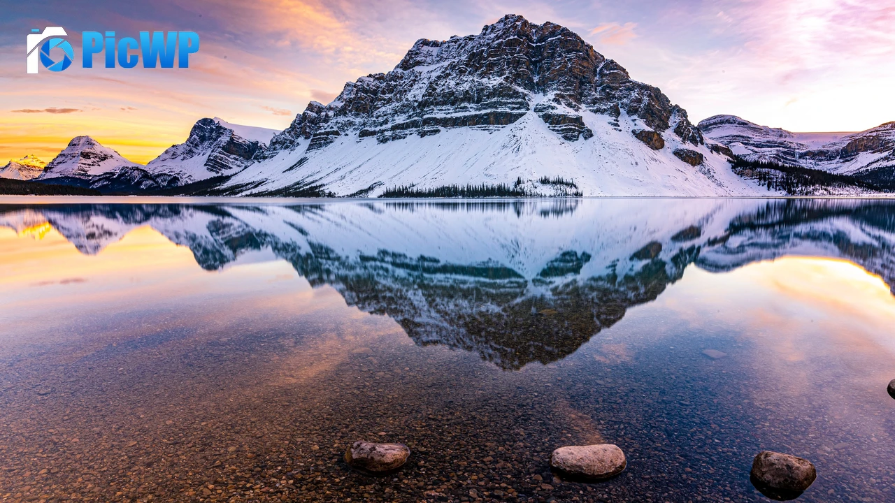 Bow Lake Crowfoot Mountain 4K PC Wallpaper