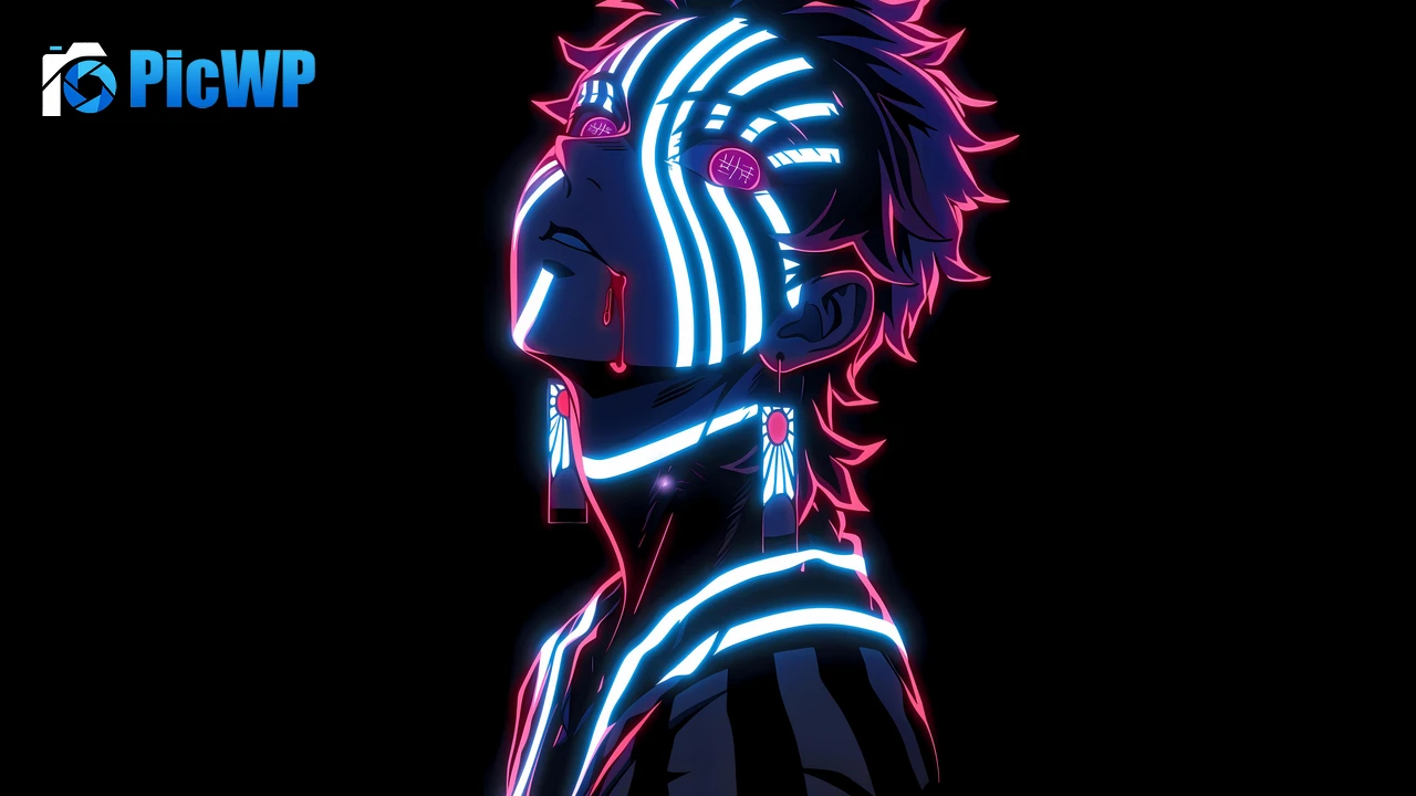 Neon Akaza 4K PC Wallpaper