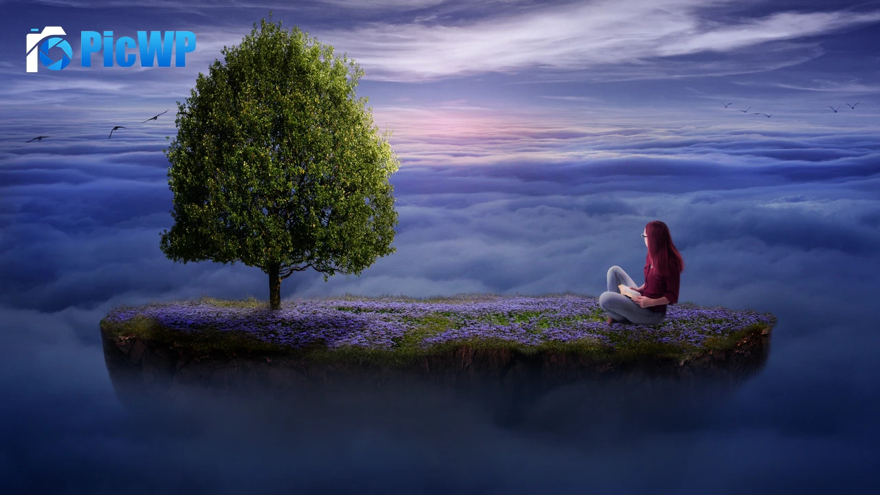 Surreal Woman Floating Dream 4K PC Wallpaper