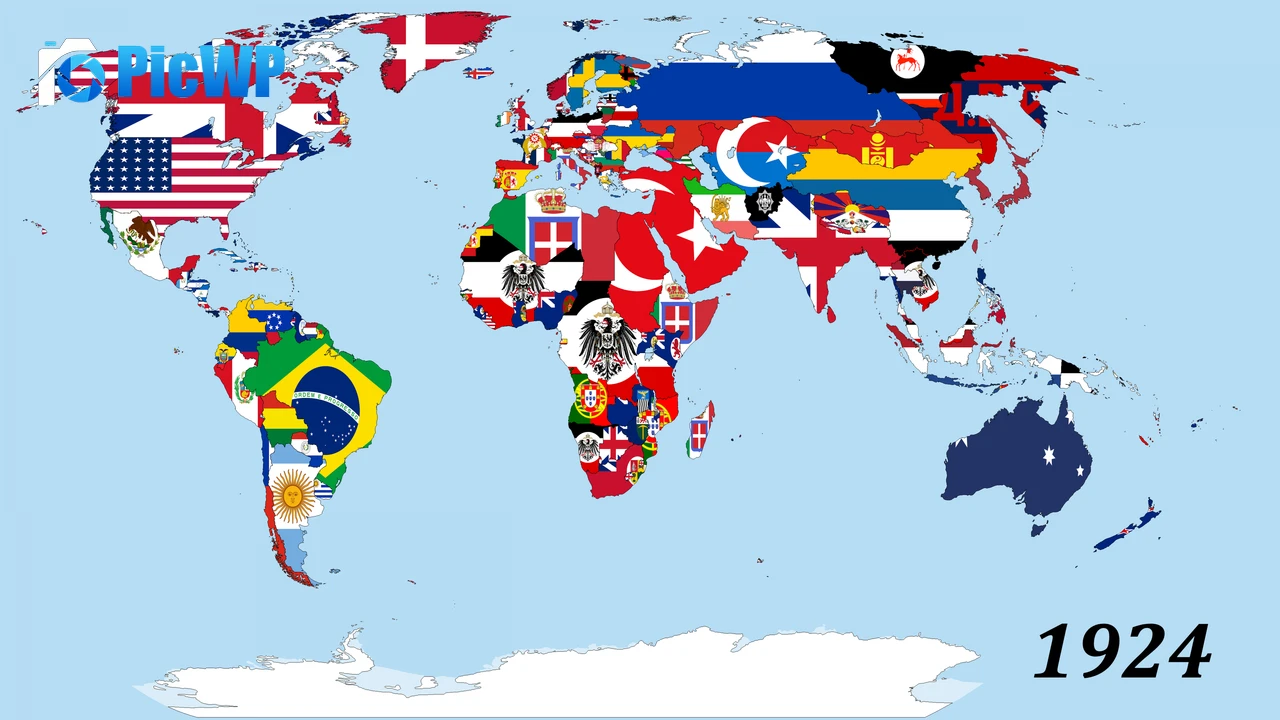 1924 World map 4K PC Wallpaper