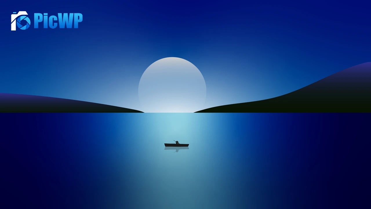 Moon Night Minimalist 4K PC Wallpaper
