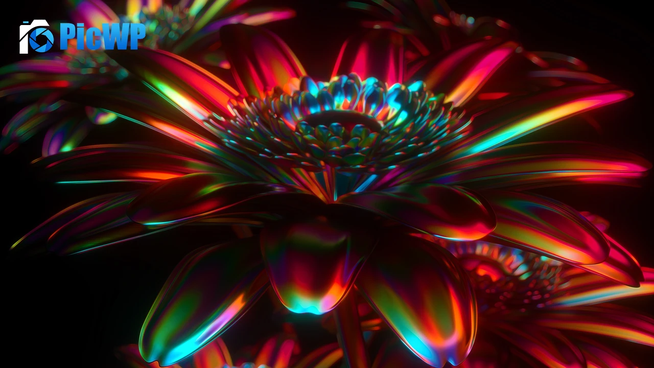 Digital flower 3D model 4K PC Wallpaper