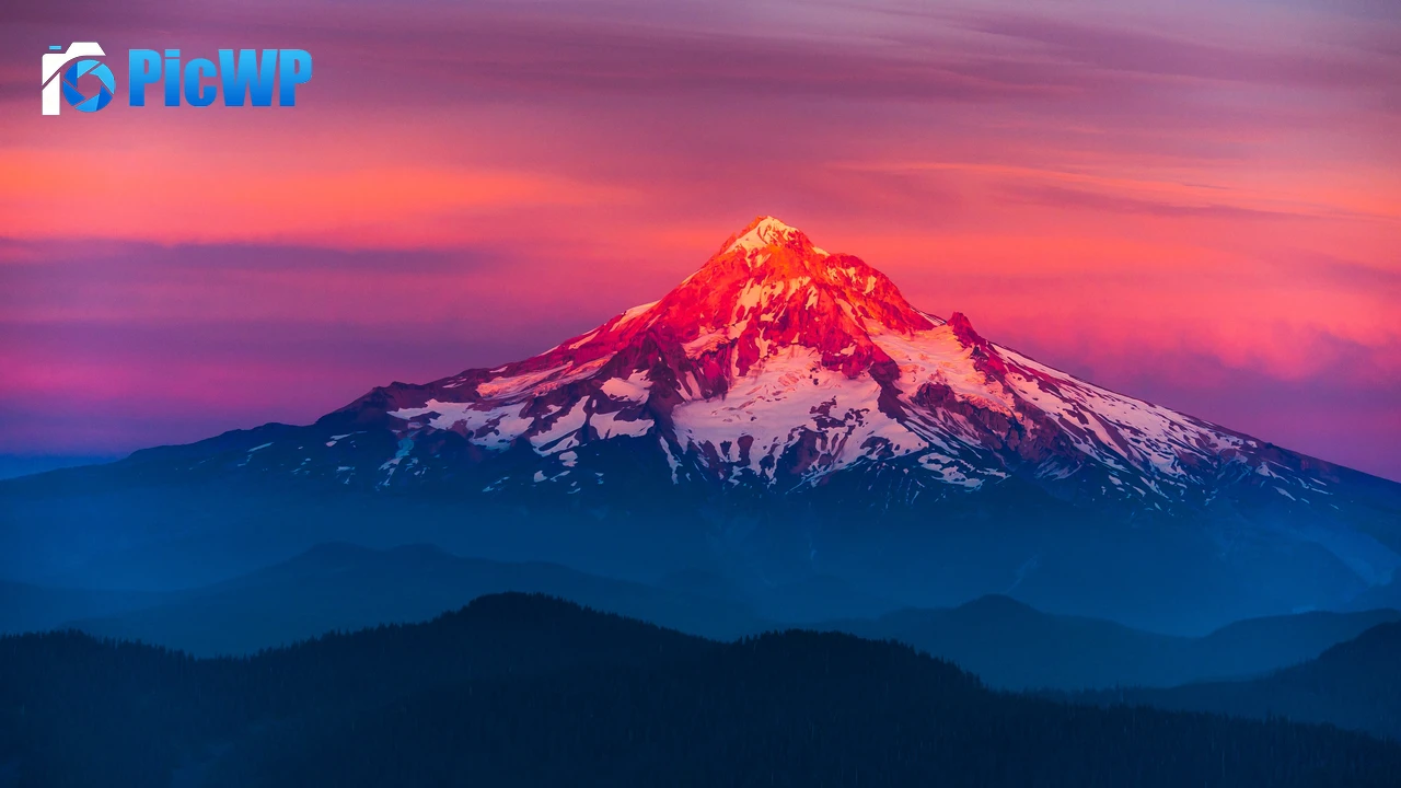 Mount Hood Alpenglow 4K PC Wallpaper