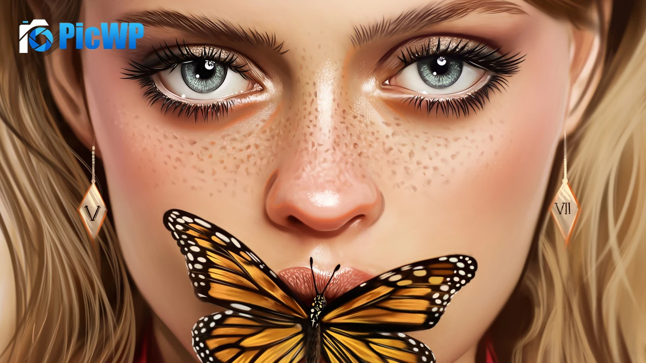 Beautiful girl Butterfly 4K PC Wallpaper