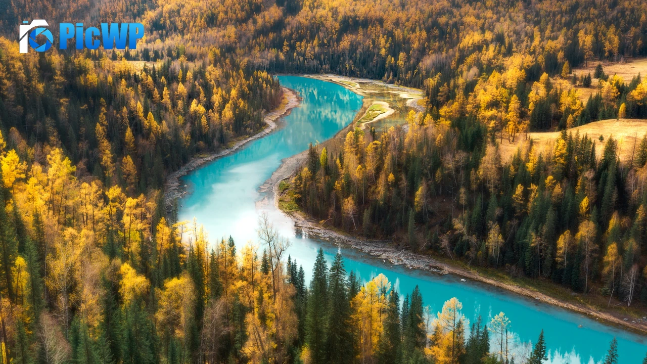 Kanas Lake Aerial view 4K PC Wallpaper