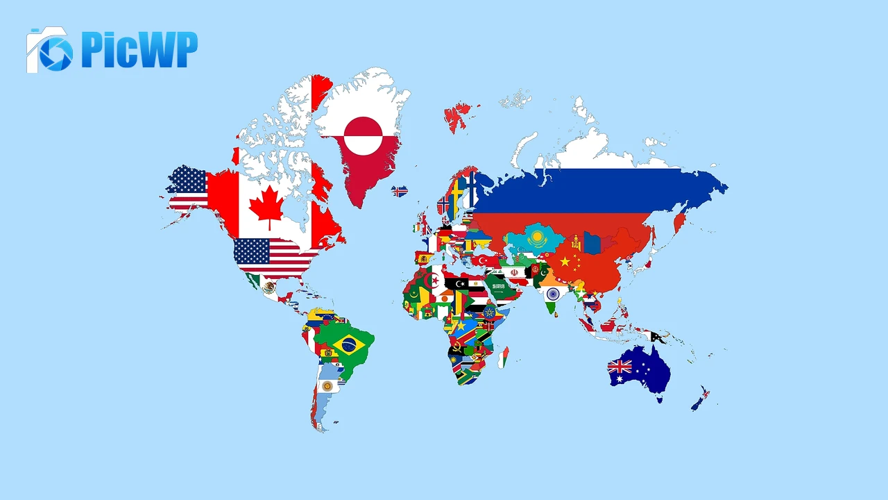 Flag World map 4K PC Wallpaper