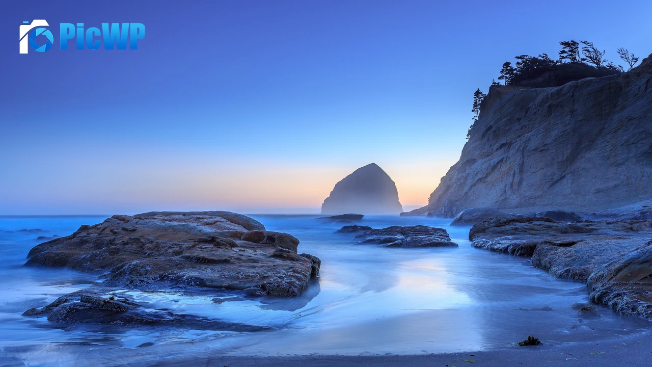 Haystack Rock Sunset 4K PC Wallpaper