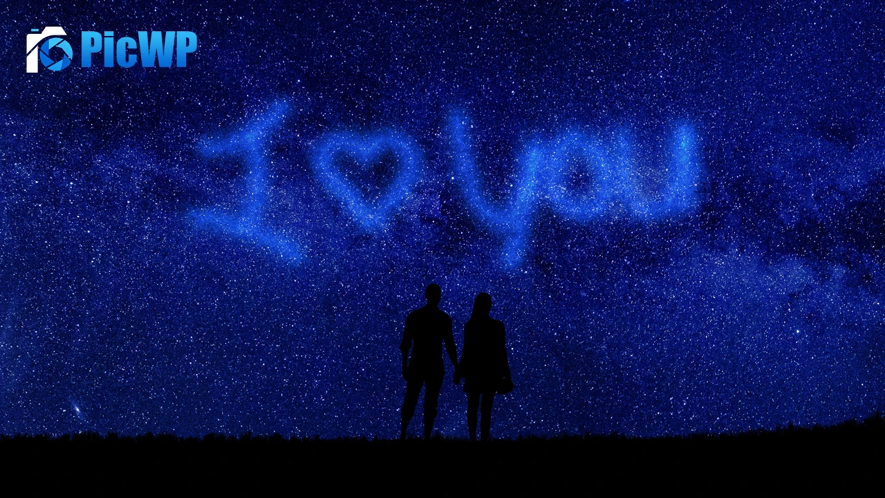 I Love You Starry sky 4K PC Wallpaper