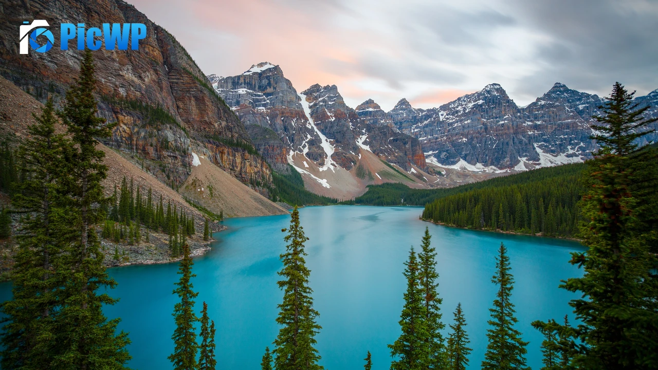 Snow mountains Moraine Lake 4K PC Wallpaper