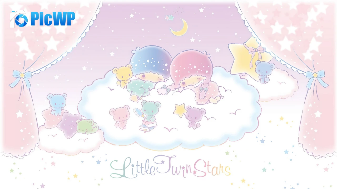 Little Twin Stars Pastel 4K PC Wallpaper