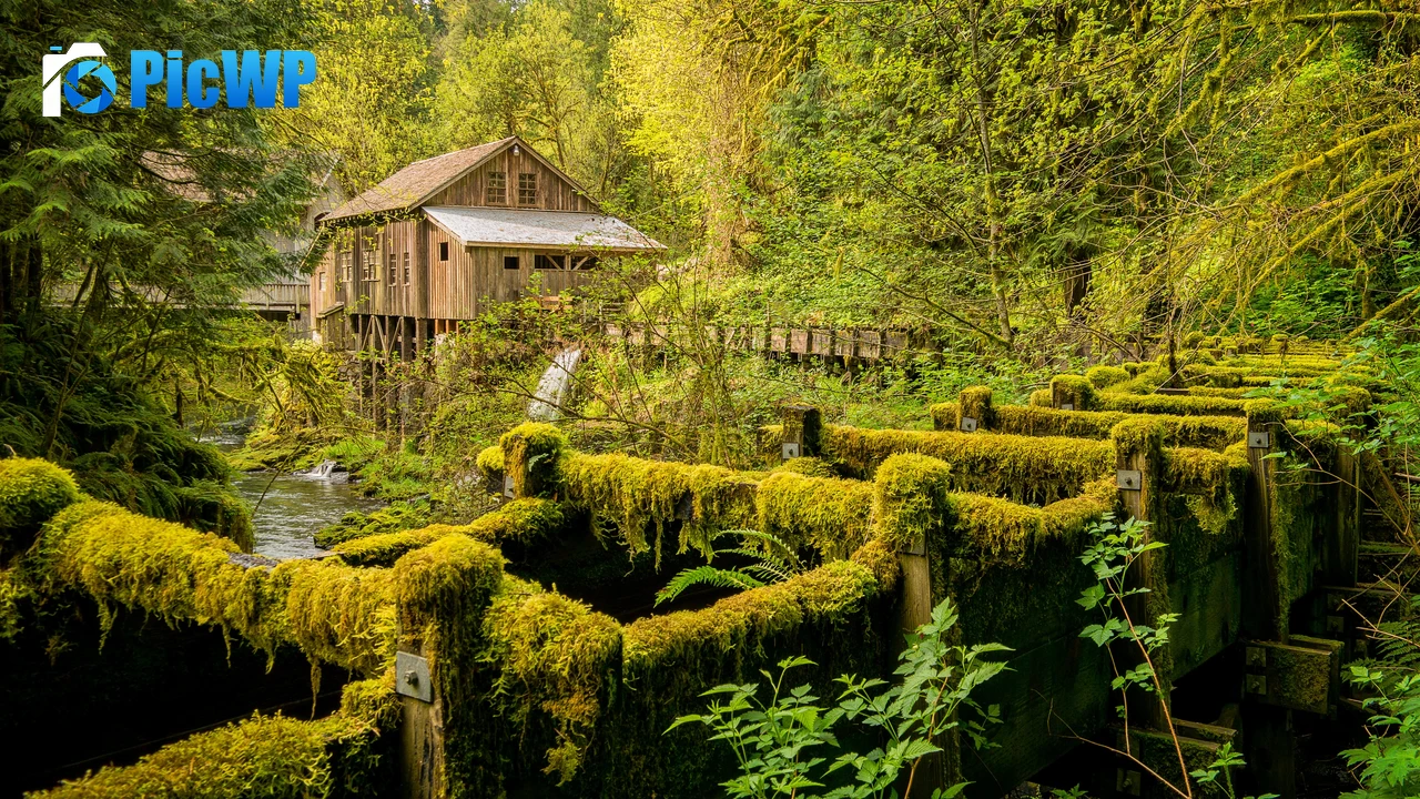 Cedar Creek Grist Mill Woodland 4K PC Wallpaper