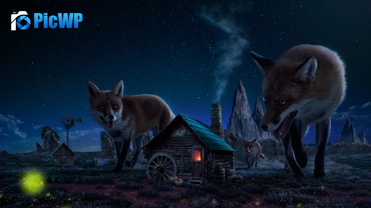 Witch House Fox 4K PC Wallpaper