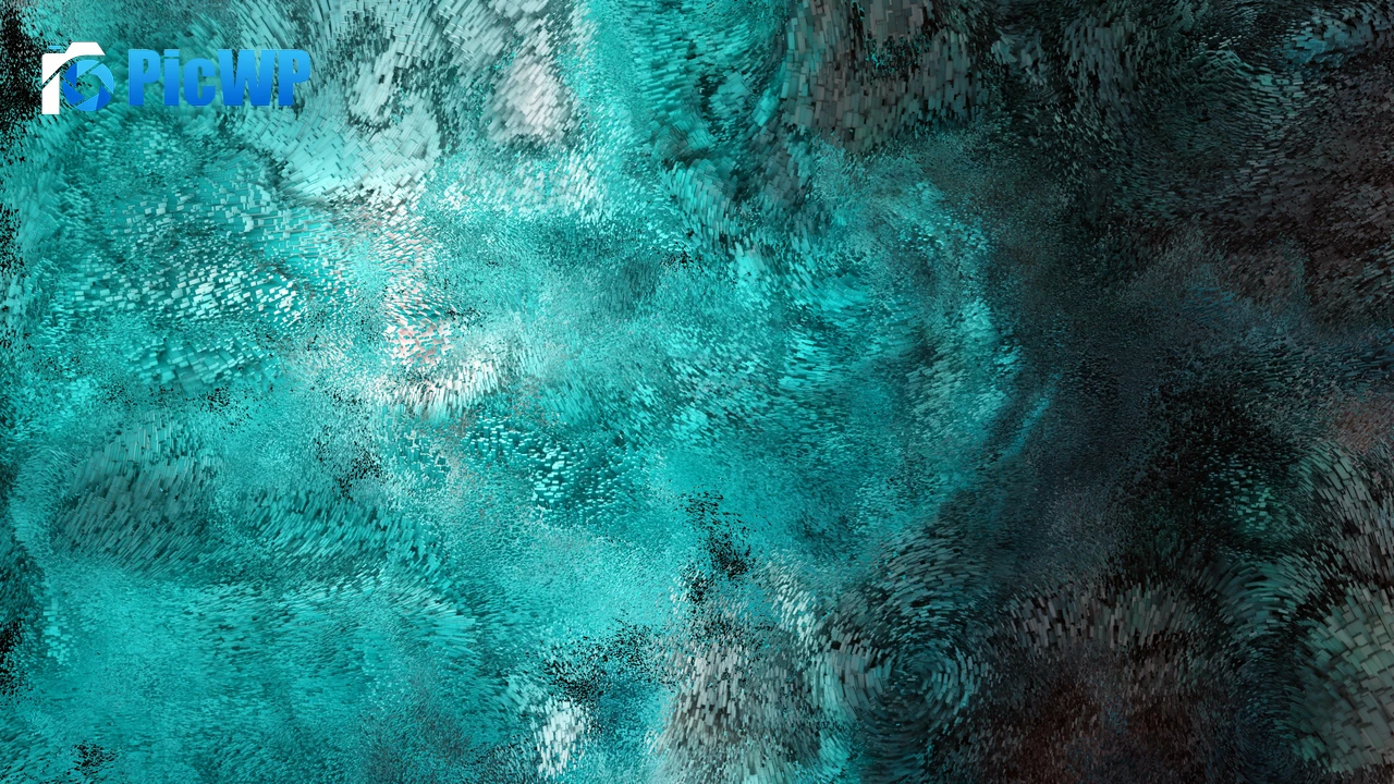 Turquoise Swarm Particles 4K PC Wallpaper