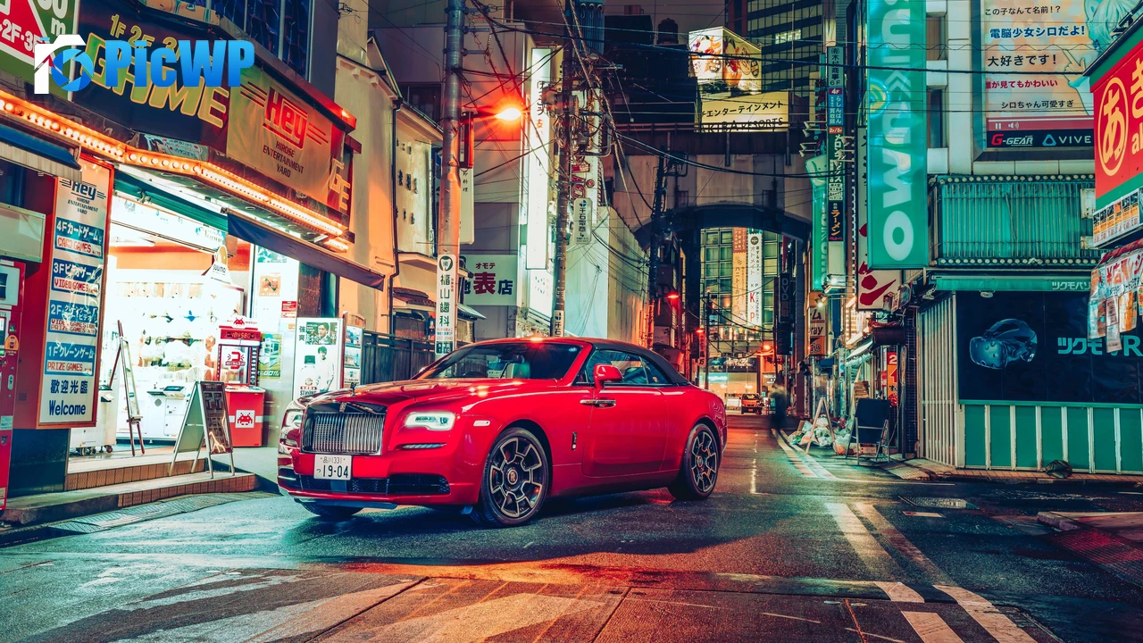 Rolls-Royce Dawn Black Badge Tokyo 4K PC Wallpaper
