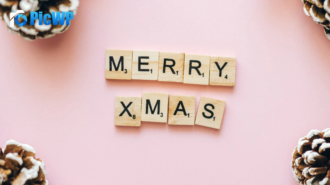 Merry Christmas Letters 4K PC Wallpaper