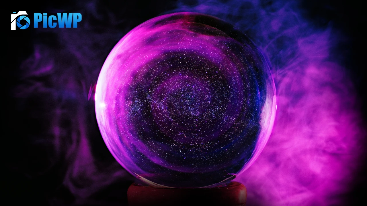 Crystal Ball Purple Smoke 4K PC Wallpaper