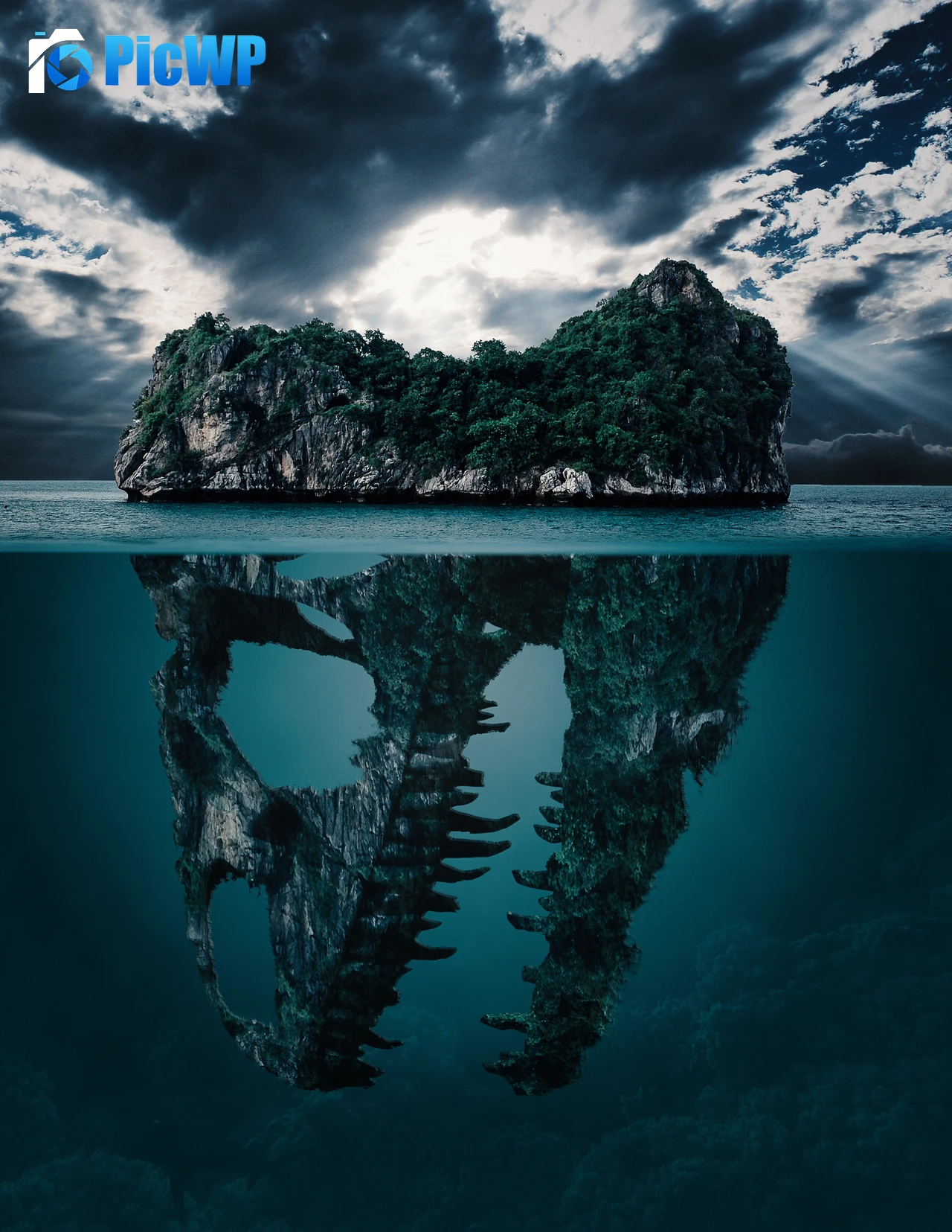 Dinosaur Skull Island 4K Mobile Wallpaper
