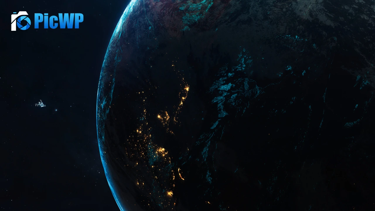 Earthlike Planet Spaceship 4K PC Wallpaper