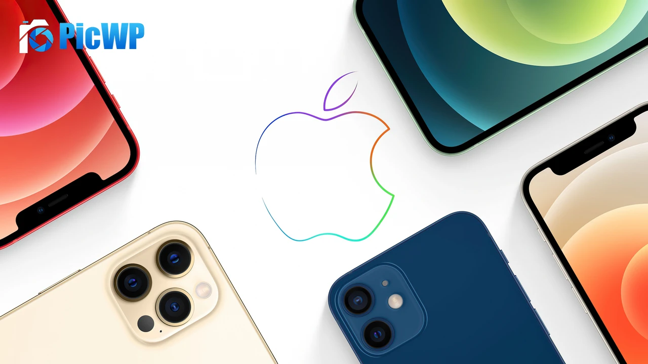iPhone 12 Apple logo 4K PC Wallpaper