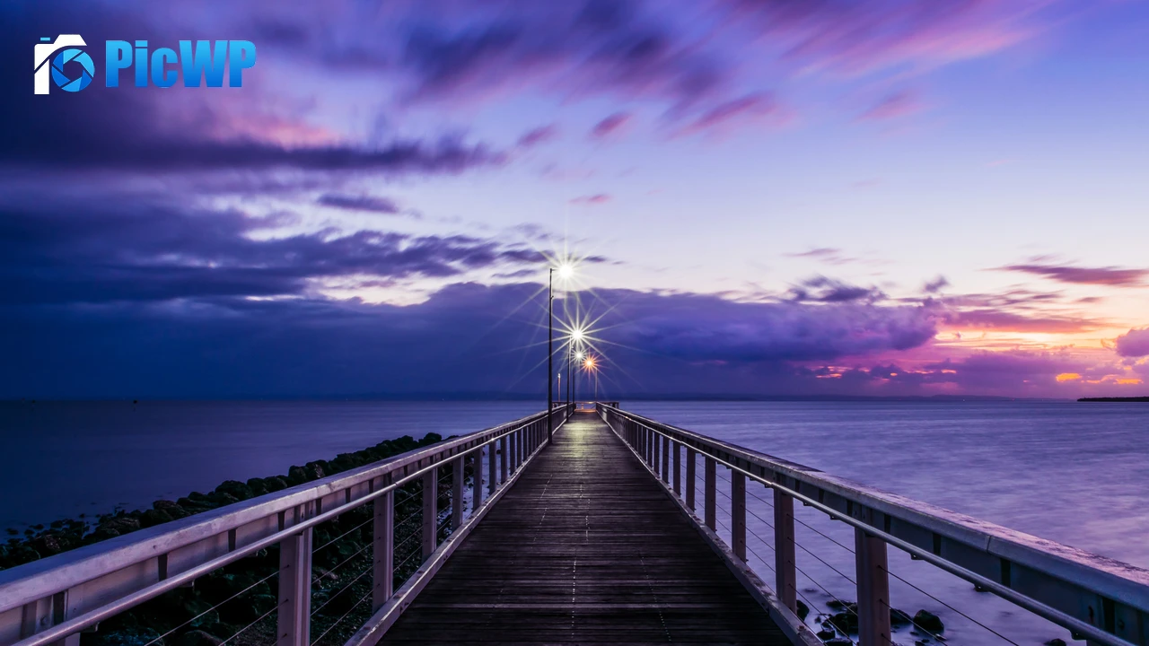 Seashore Wooden pier 4K PC Wallpaper