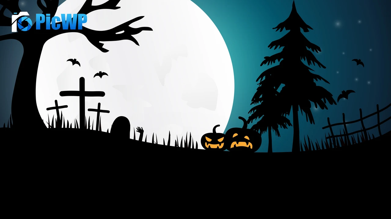 Halloween pumpkins Moon 4K PC Wallpaper