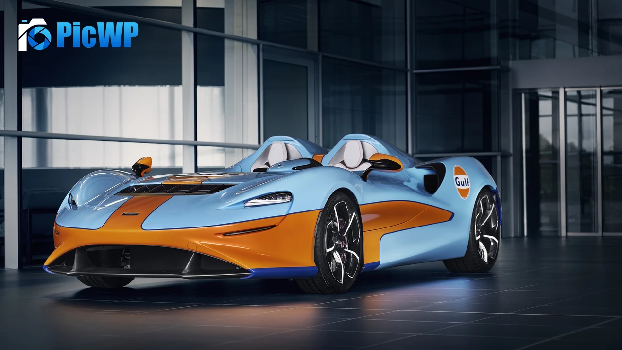 McLaren Elva Gulf Theme 4K PC Wallpaper