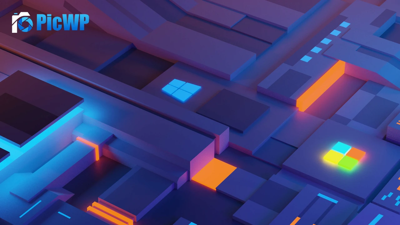 Windows logo Glowing 4K PC Wallpaper