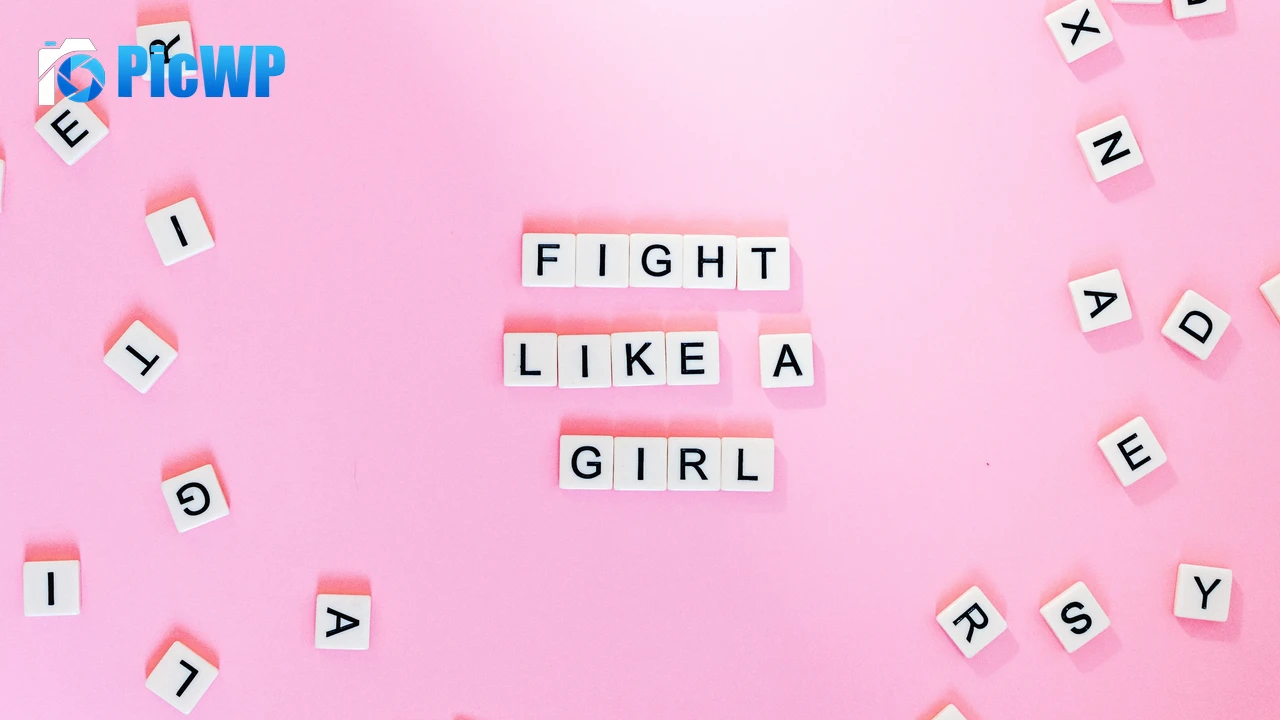 Fight Like A Girl Pink background 4K PC Wallpaper