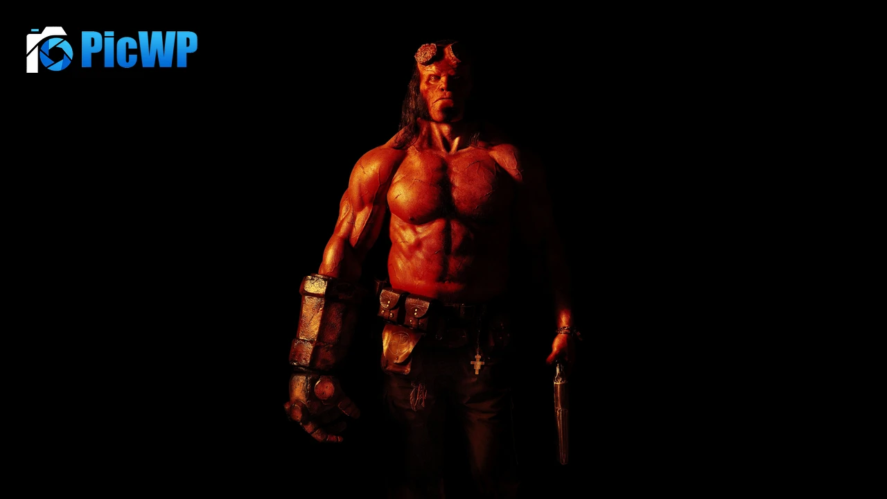 Hellboy Black background 4K PC Wallpaper