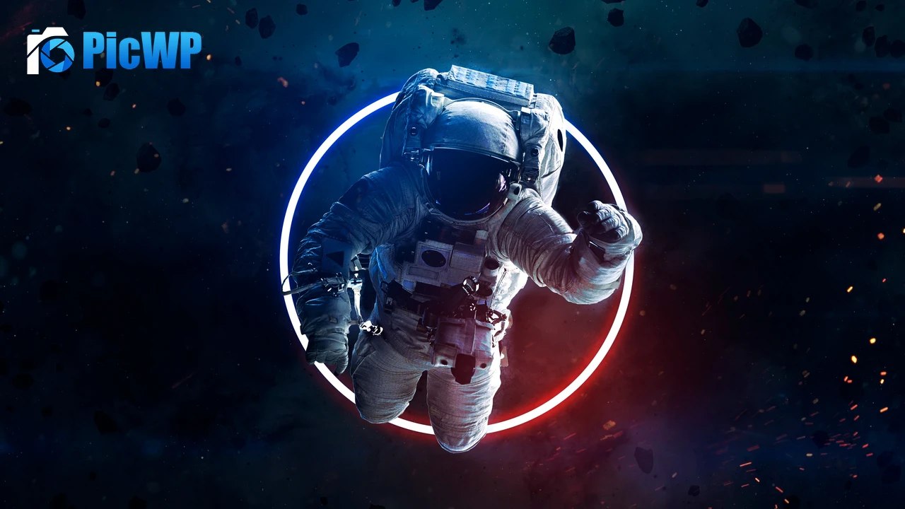 Astronaut Neon light 4K PC Wallpaper
