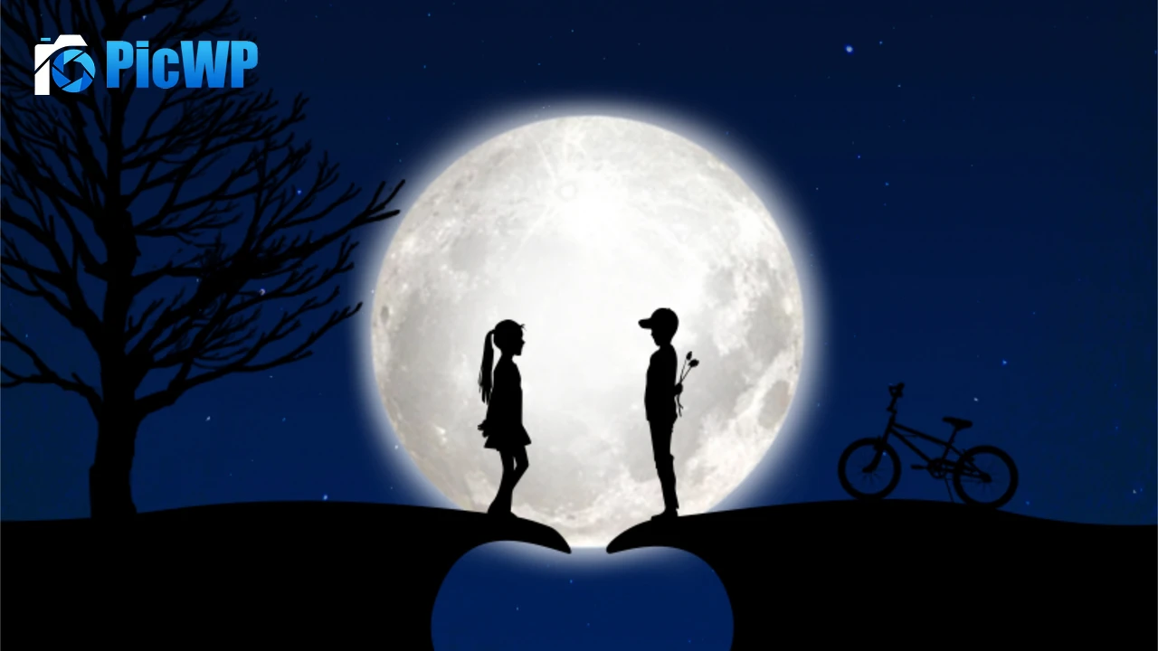 Full moon Couple 4K PC Wallpaper