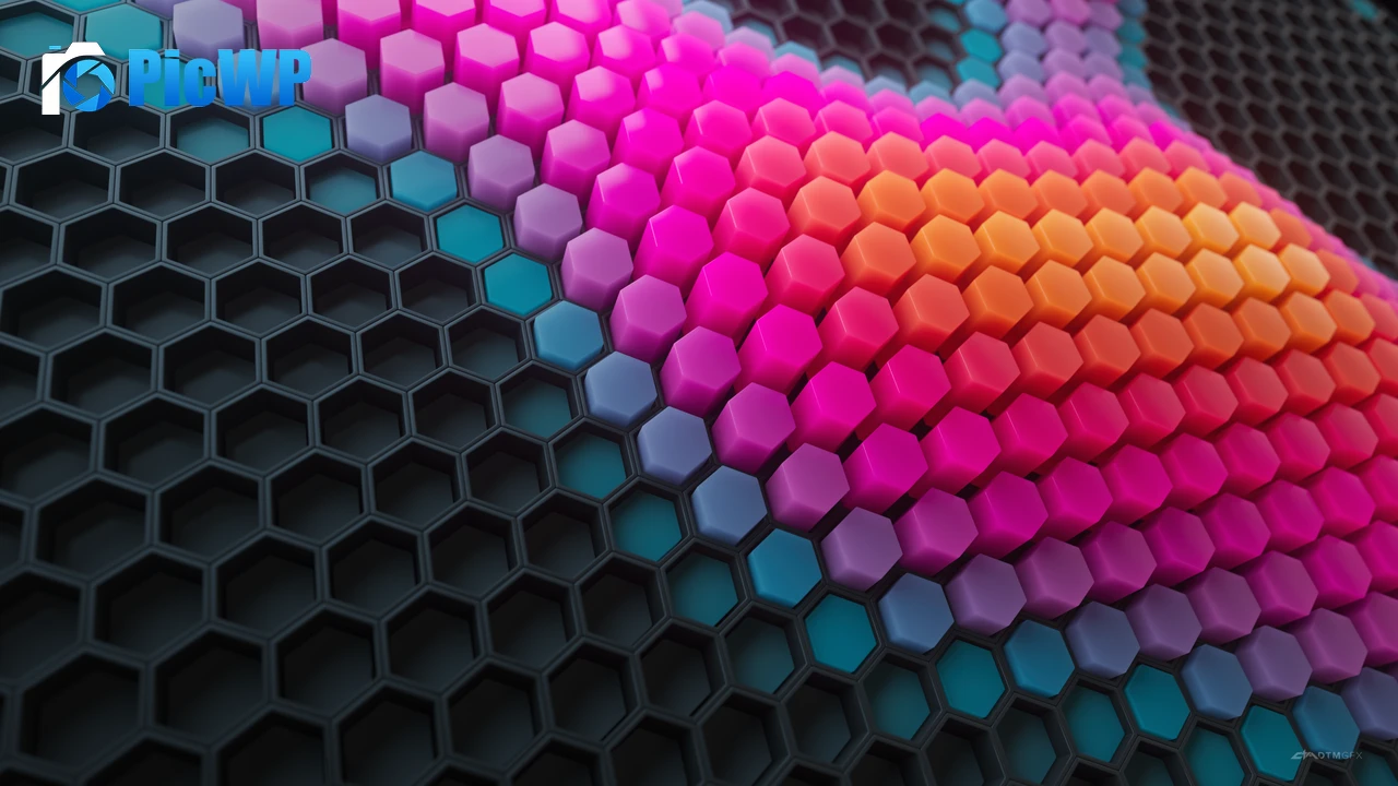 Hexagons Colorful blocks 4K PC Wallpaper